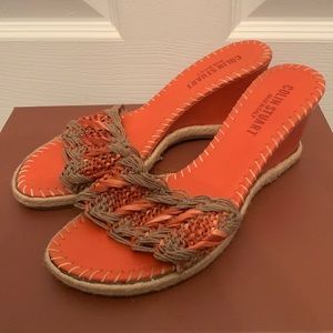 Colin Stuart Orange Little Wedge Summer Shoe